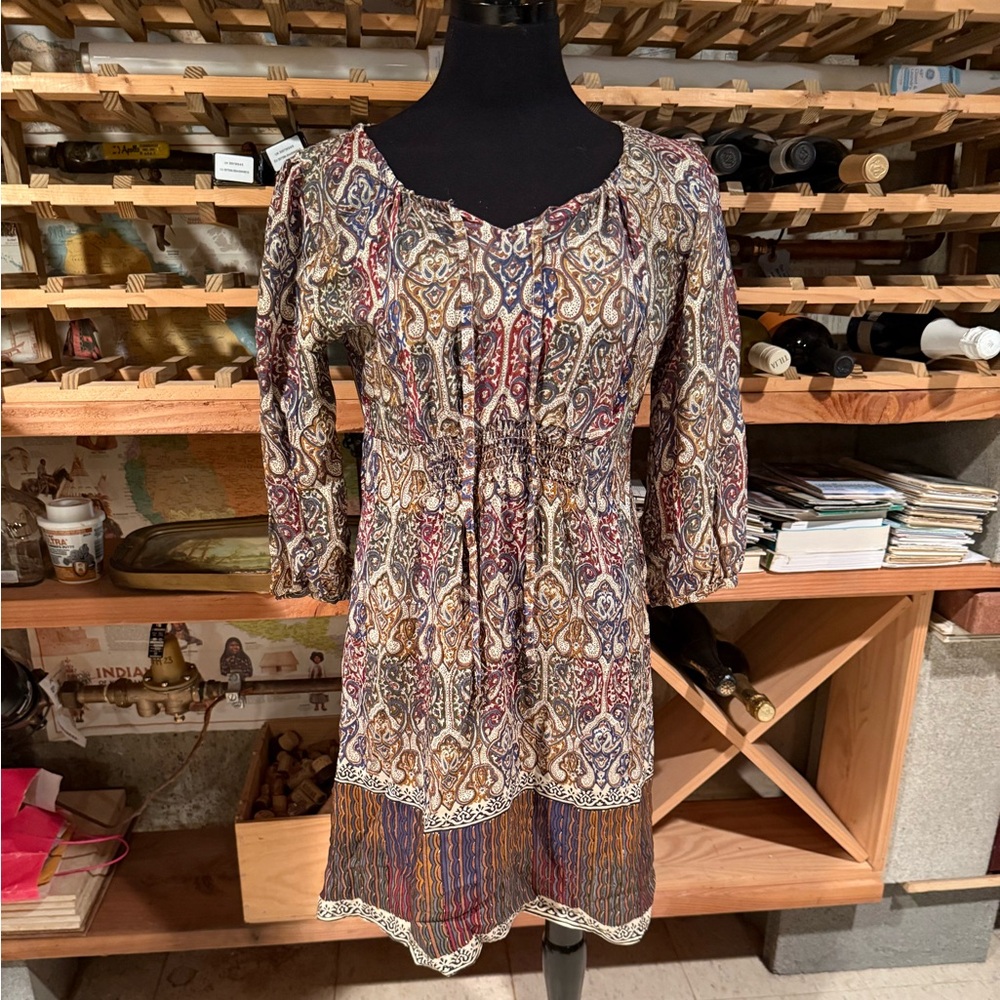 Tolani Multicolor Paisley Long Sleeve Dress